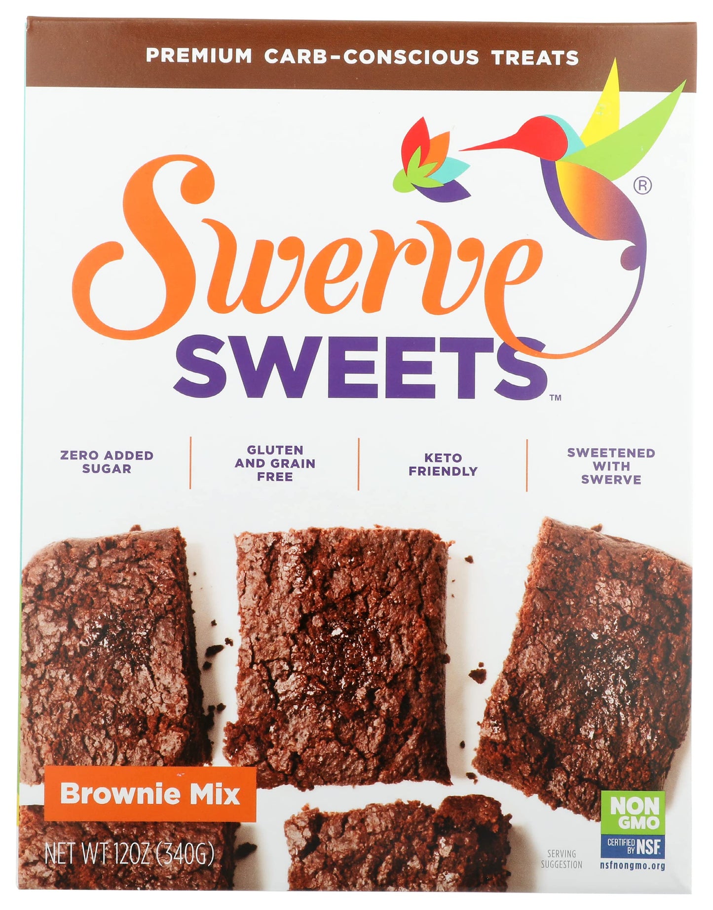 Swerve Sweets Brownie Bake Mix, Gluten Free, No Sugar Added, 12 Ounces (Pack of 1)