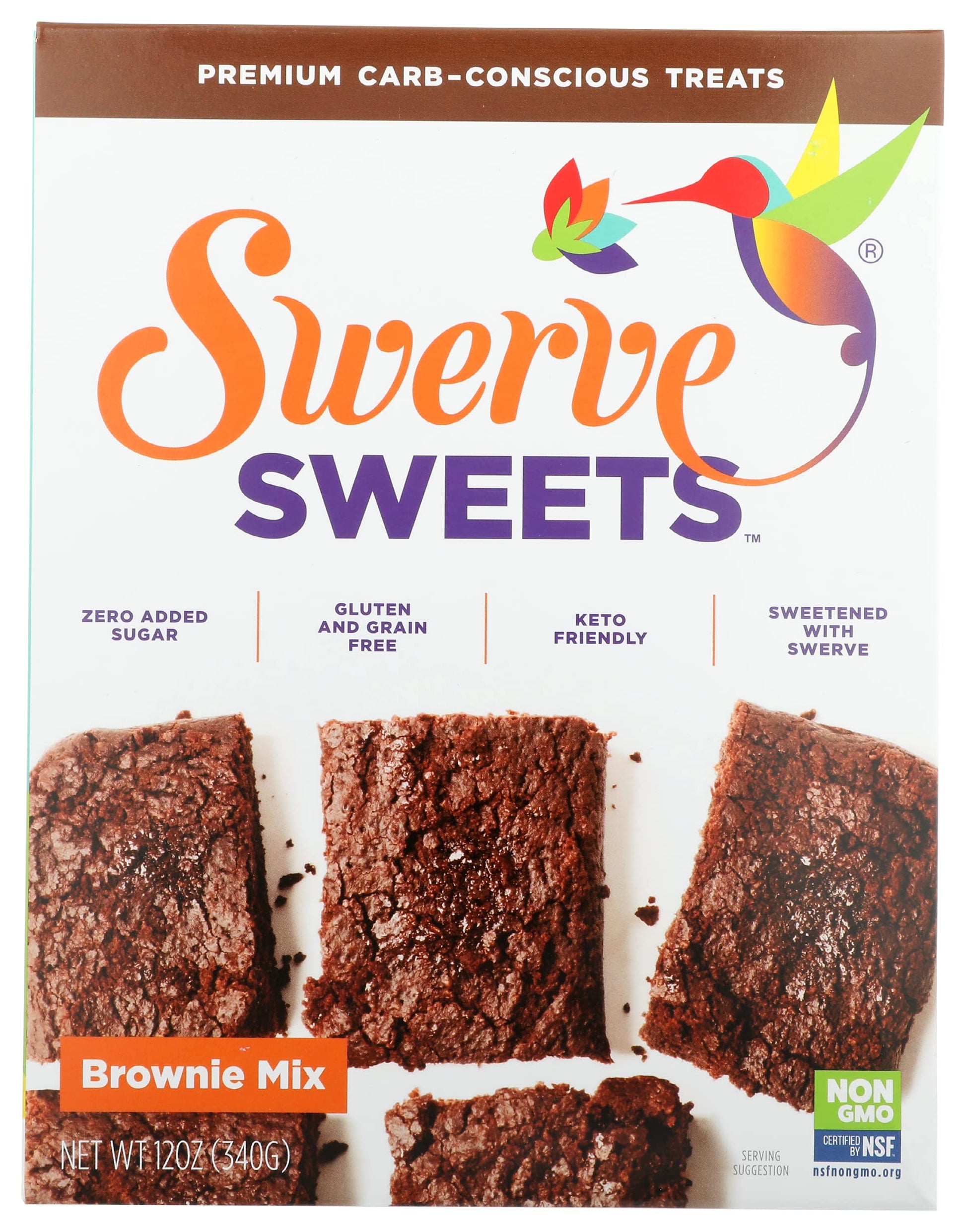 Swerve Sweets Brownie Bake Mix, Gluten Free, No Sugar Added, 12 Ounces (Pack of 1)