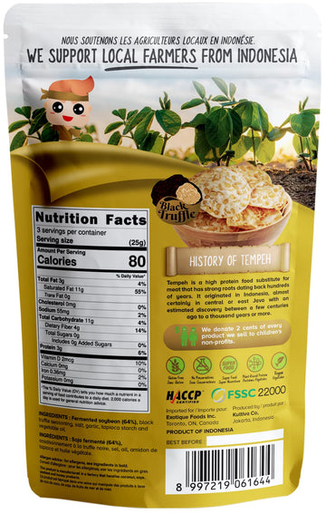 Woh Tempeh Chips Fermented Soy Bean Black Truffle (Pack Of 2)