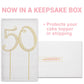 Crystal Creations 50 Cake Topper - Gold Metal Rhinestone Decoration, 10.98x6.5x0.2 Inch, Ideal for 50th Birthday or Anniversary