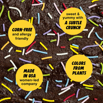 Rainbow Crunchies Natural Sprinkles By Supernatural, Made In Usa, No Artificial Dyes, Soy Free, Gluten Free, Vegan, 3Oz