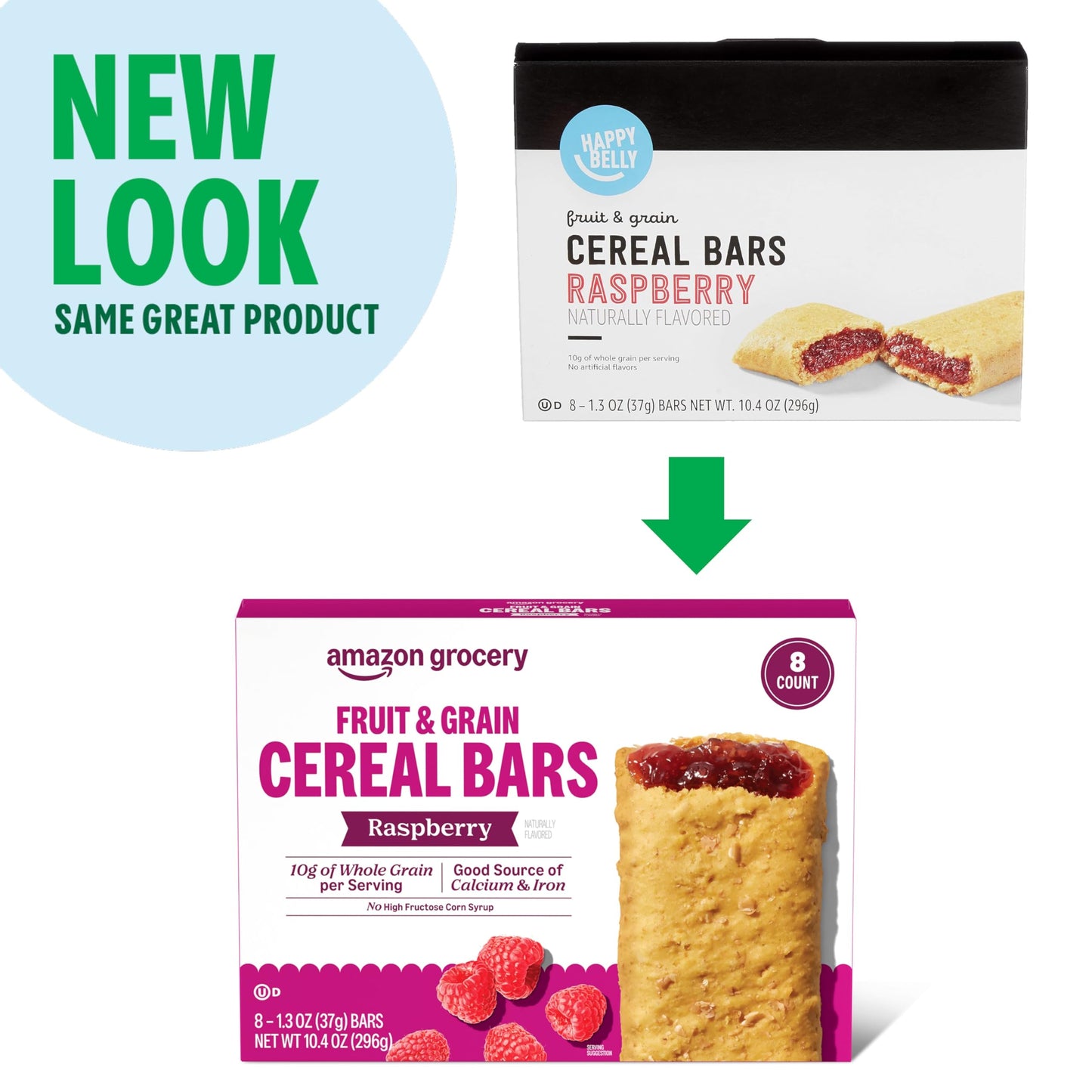 large online retailer Grocery Fruit & Grain Cereal Bars, Raspberry, 8 Count, 1.3 Oz per Bar, Pack of 1