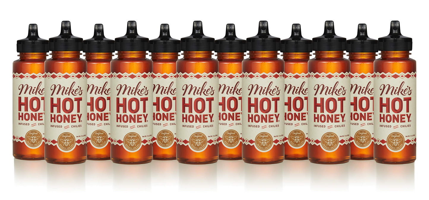 Mikes Hot Honey Squeeze Bottle Honey With A Kick 12 Ounce (Pack Of 12)