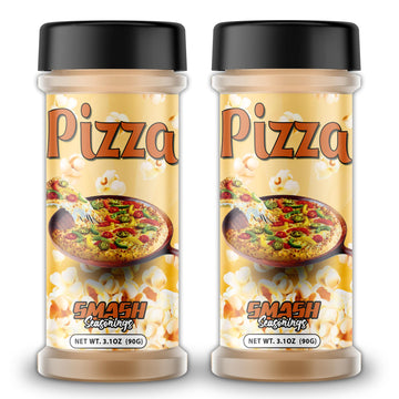 Smash Seasonings Pizza Popcorn Seasoning - 2 Pack Of Delicious Popcorn Seasoning In A Shaker Bottle 3.5Oz