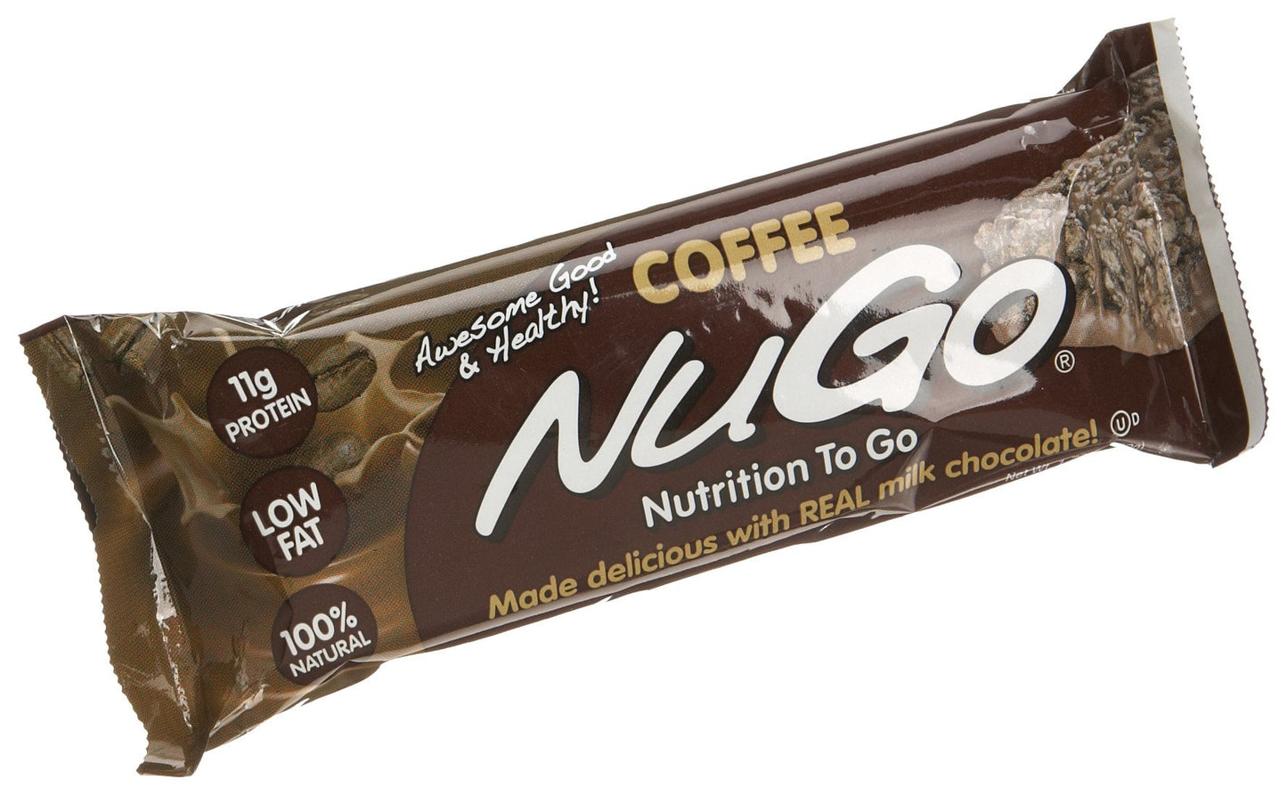 NuGo Protein Bar, Coffee, 11g Protein, Gluten Free, 15 Count