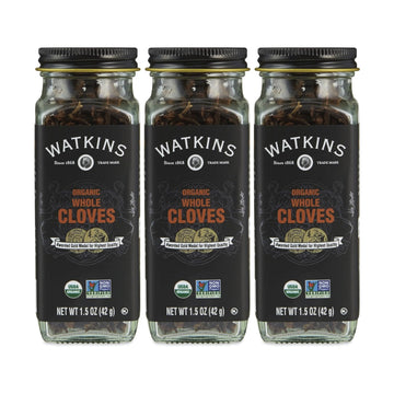 Watkins Gourmet Organic Spice Jar, Whole Cloves, 1.5 oz. Bottle, 3-Pack