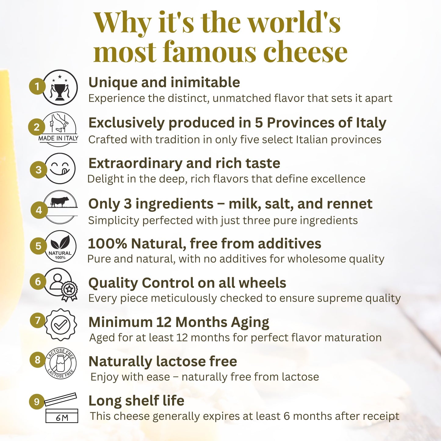 Latteria Soresina Parmigiano Reggiano Cheese, 24 Month Aged, 2 Pound Club Cut