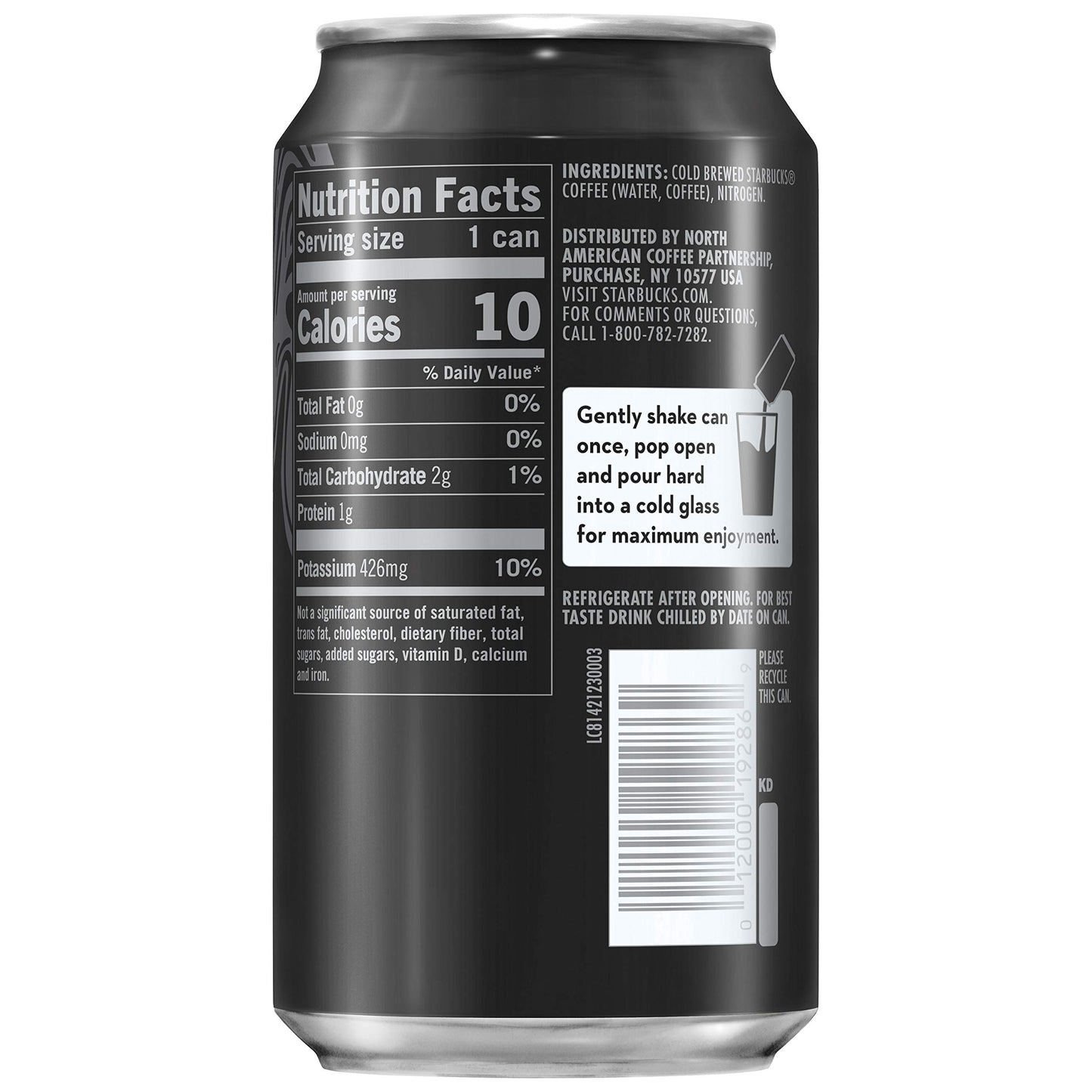 Starbucks Nitro Cold Brew Coffee, Black Unsweetened, 9.6 Fl Oz Cans (8 Pack), Iced Coffee, Cold Brew Coffee, Coffee Drink