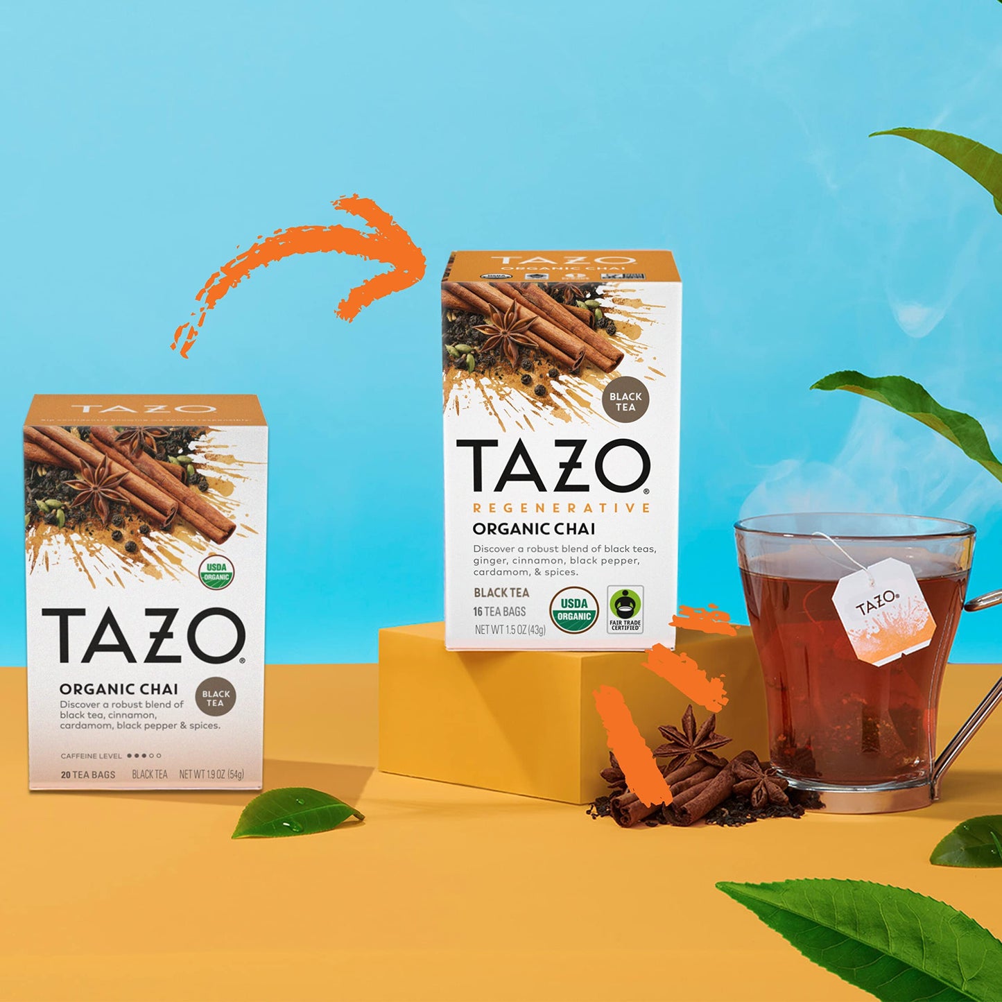 TAZO Organic Chai Black Tea Bags - 96 Total Tea Bags (16ct - Pack of 6) - Model 68782251