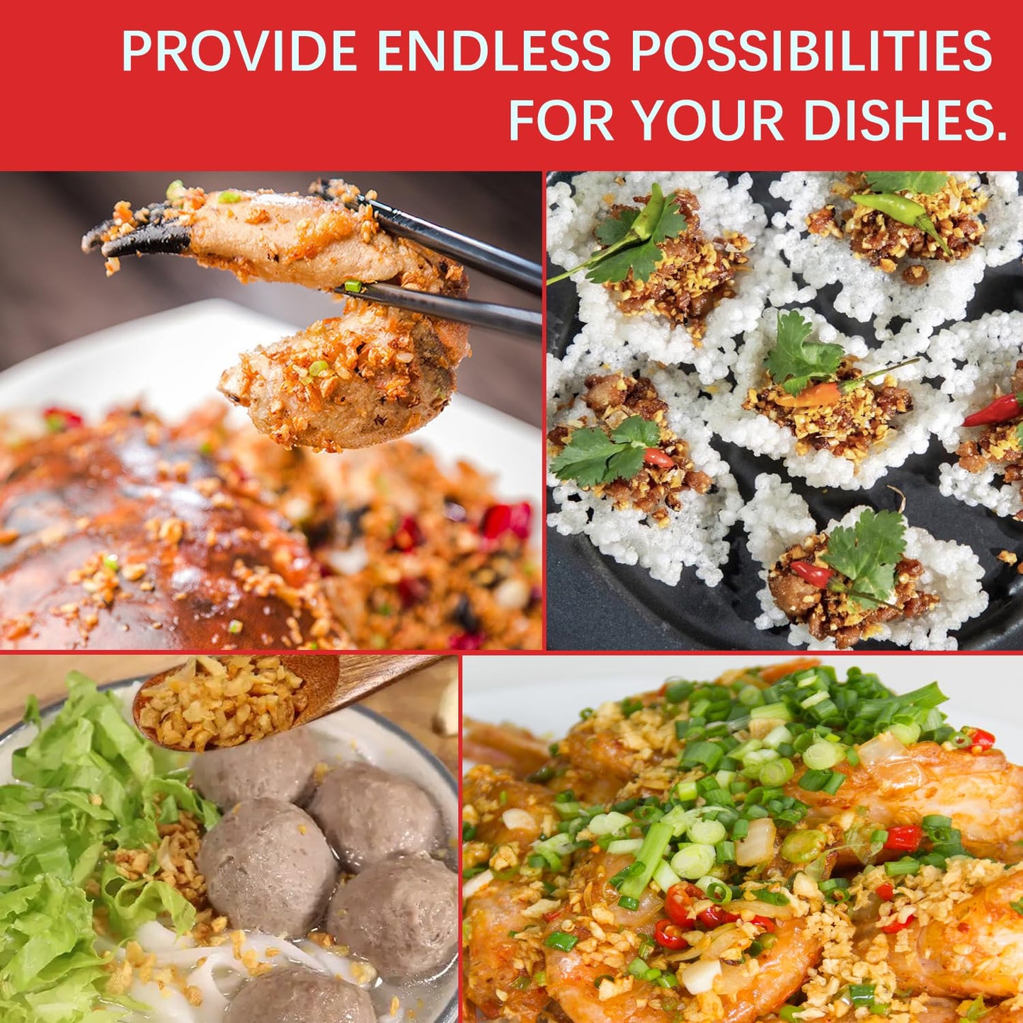 Vigorous Mountains Crispy Fried Garlic, Dried Minced, Crunchy Roasted Garlic Seasoning 10 Oz, 283.5G