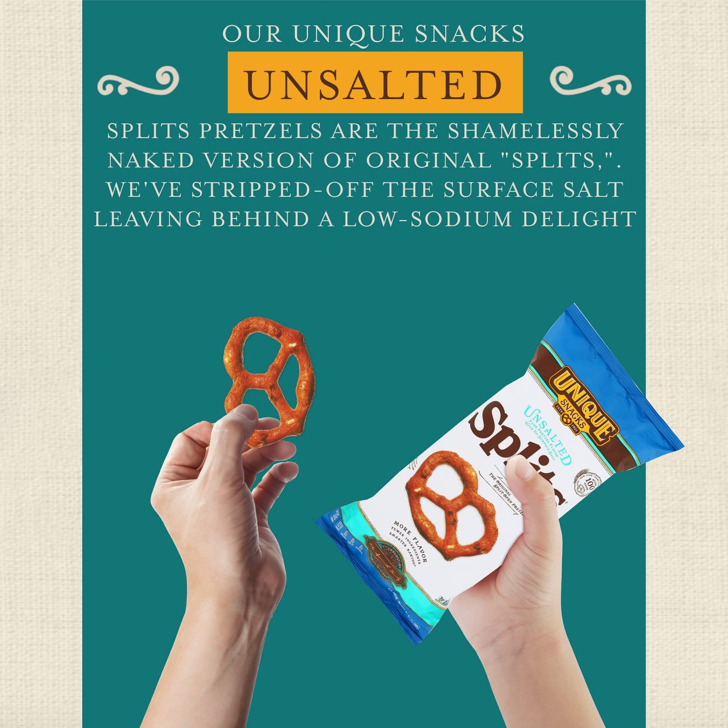 UNIQUE SNACKS Unsalted Splits, Vegan, Homestyle Baked, 11 Ounce (Pack of 12)