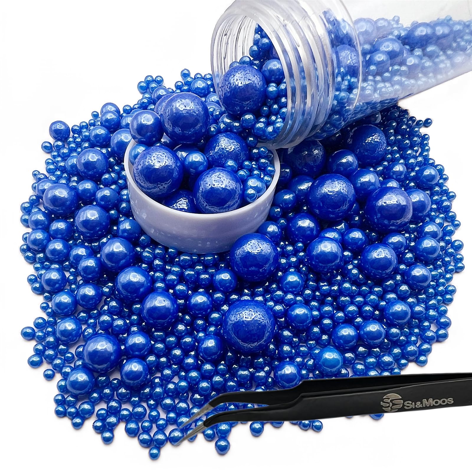 Royal Blue Edible Pearls For Cake Decorating 5.1 Oz | Royal Blue Cake Pearls | Edible Sugar Pearls | Edible Cake Decorations | R