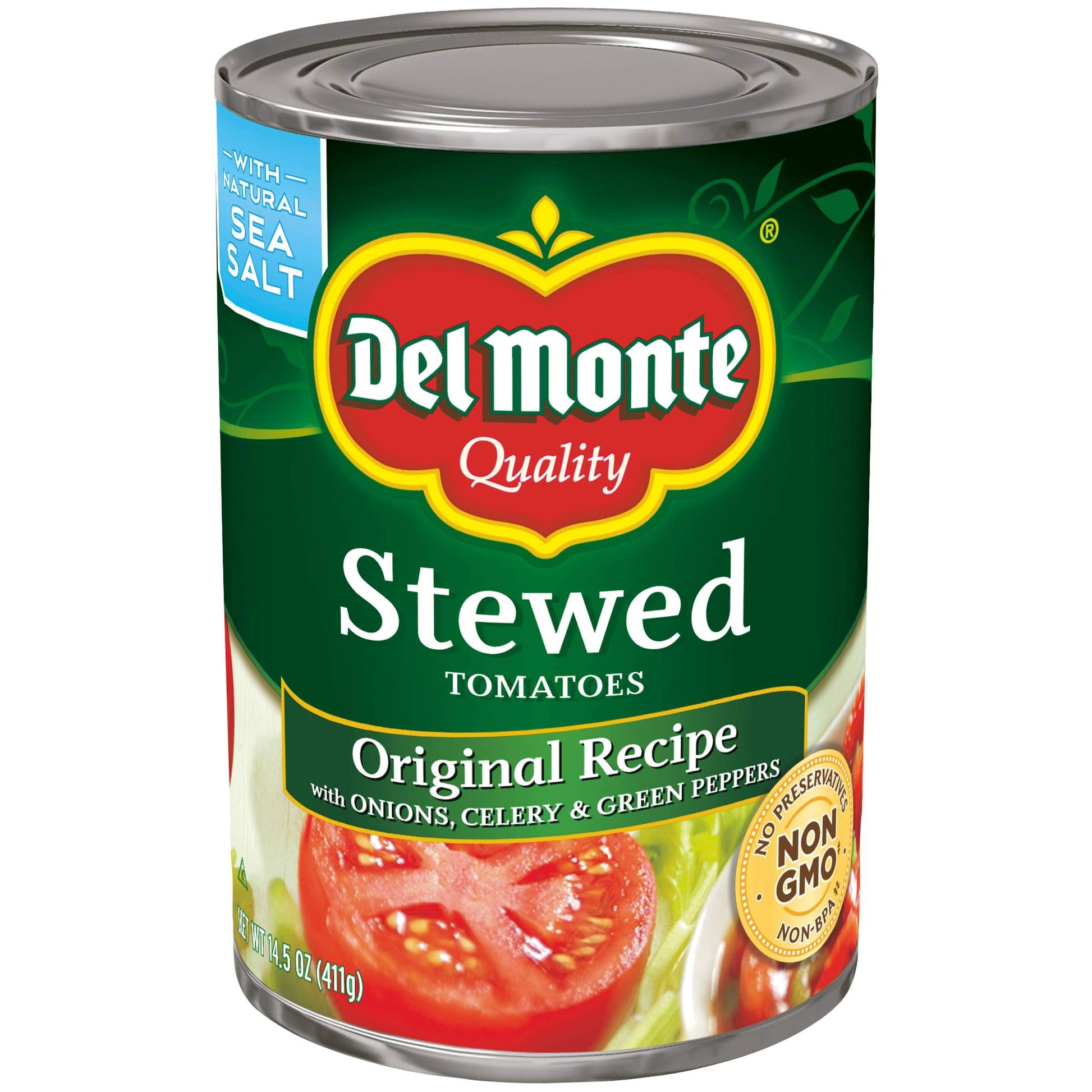 Del Monte Stewed Tomatoes Onion Celery & Green Peppers 14.5 oz (Pack of 24)