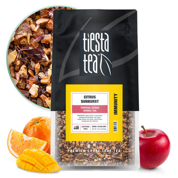 Tiesta Tea - Citrus Sunburst | Loose Leaf | Tropical Citrus Herbal Tea | Premium Blend | Non-Caffeinated Fruit Blend | Make Hot Or Iced & Brews Up To 200 Cups | 16 Ounce Resealable Bulk Pouch