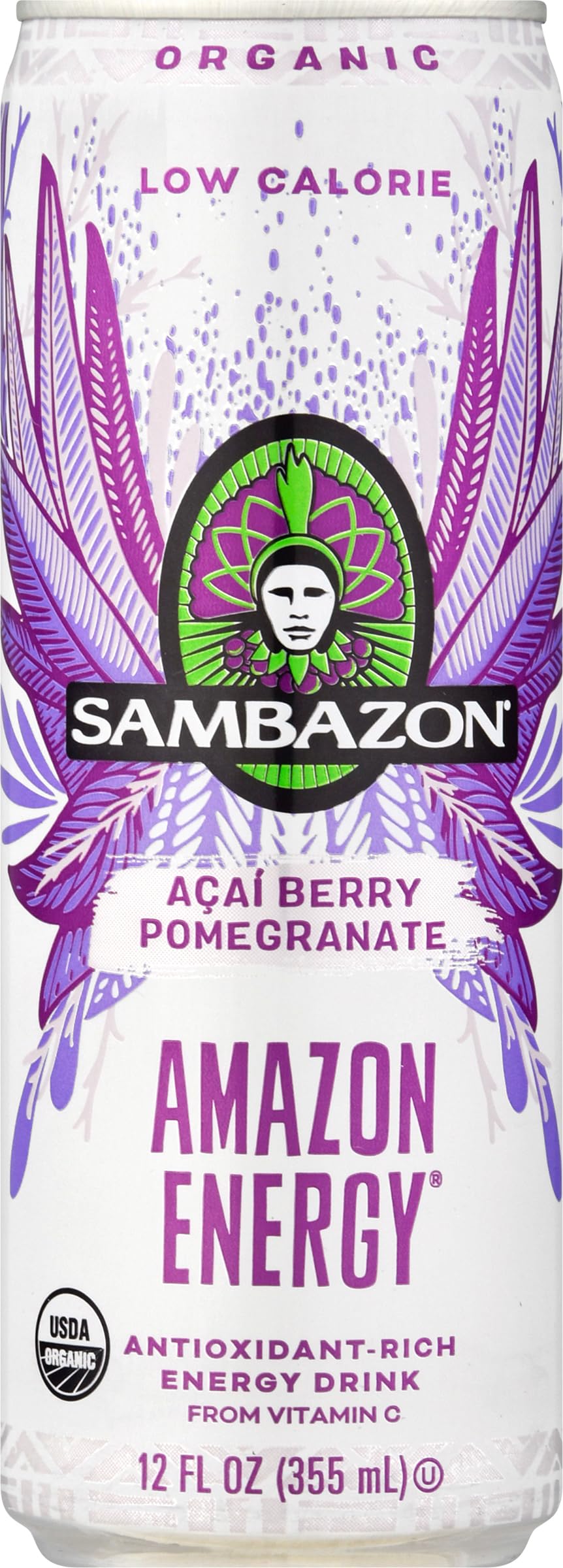 Sambazon Acai Berry Pomegranate  Energy Drink  12 Fl Oz Can