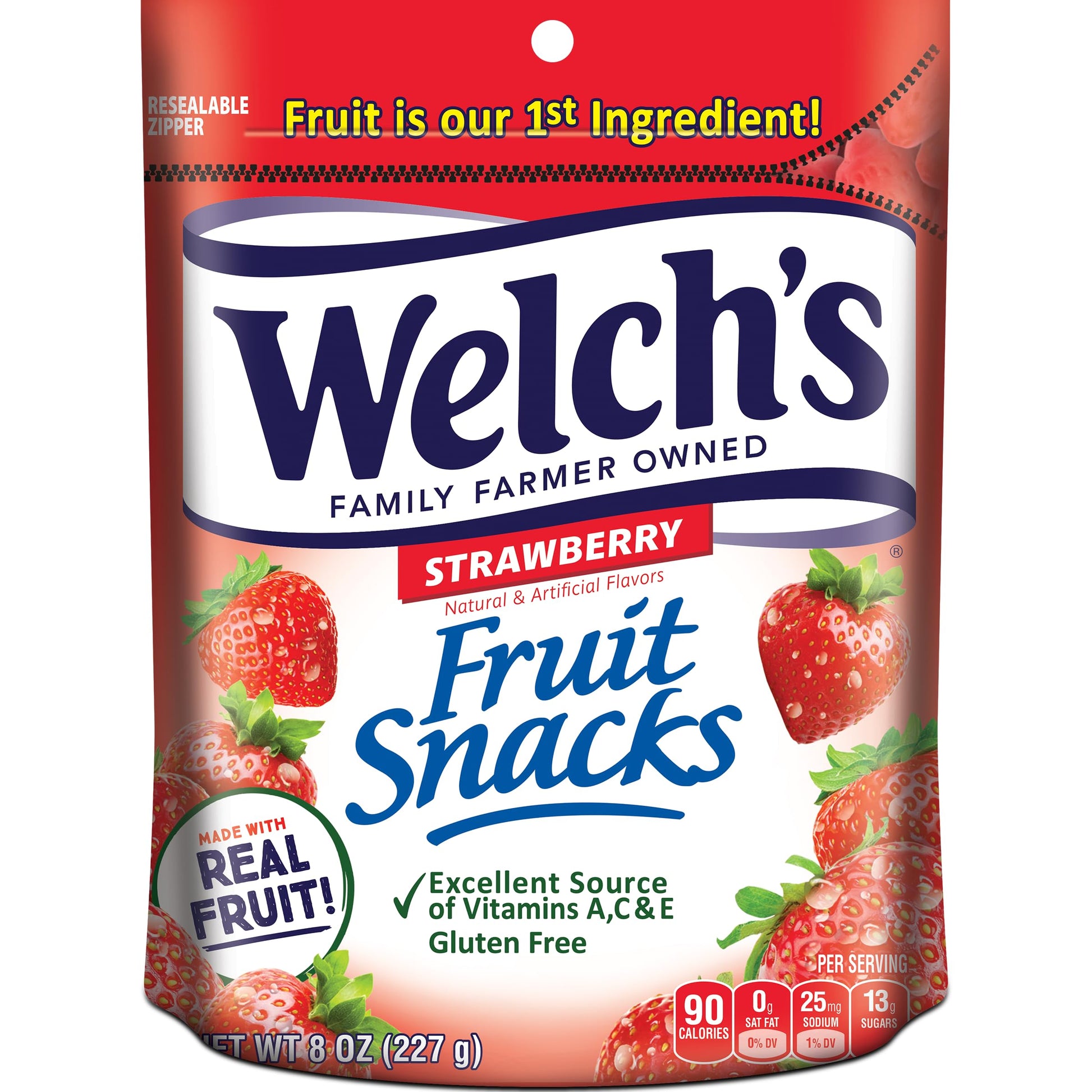 Welch'S Fruit Snacks, Strawberry, Perfect For Sharing, Gluten Free, Bulk Bag, 8 Oz (Pack Of 1)