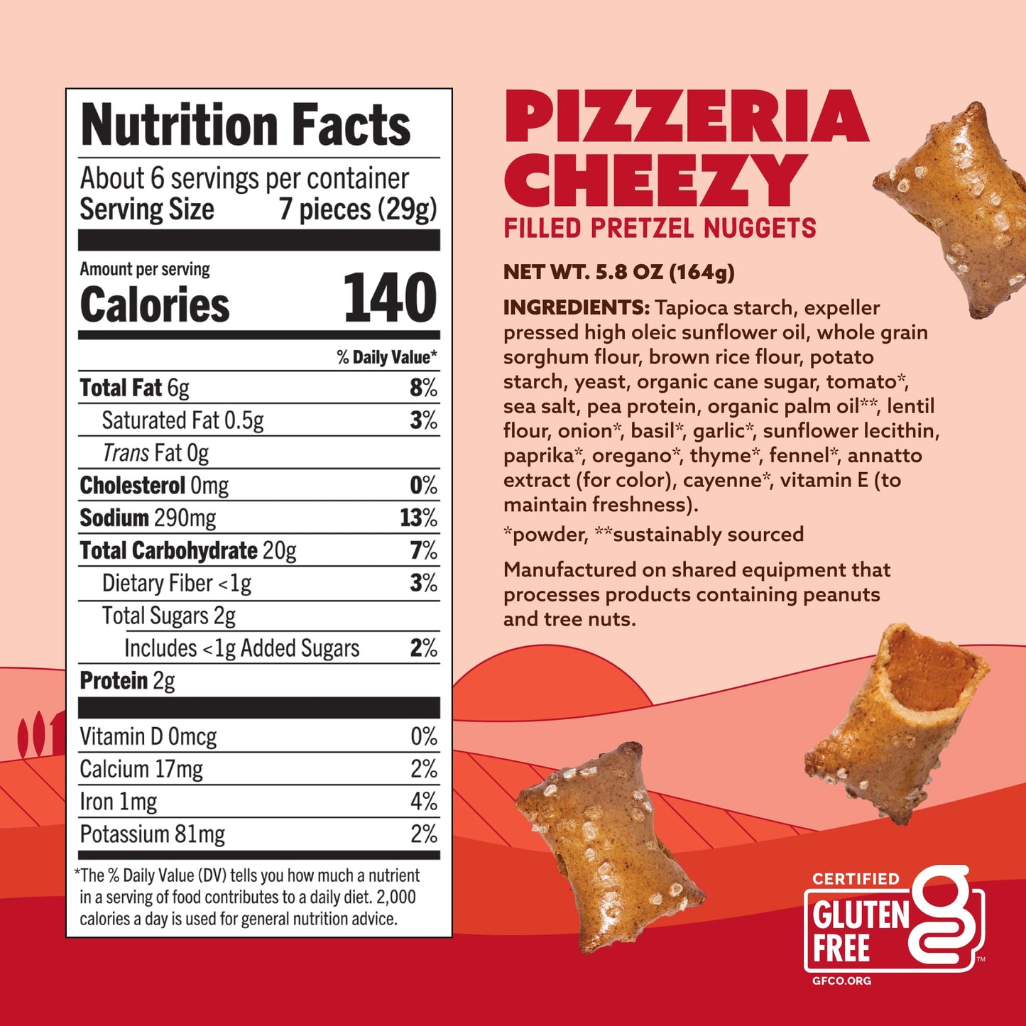 Quinn Pizzeria Cheezy Filled Pretzel Nuggets - Made with Real Ingredients, Whole Grain Sorghum, Sea Salt, Vegan, Gluten Free, Da