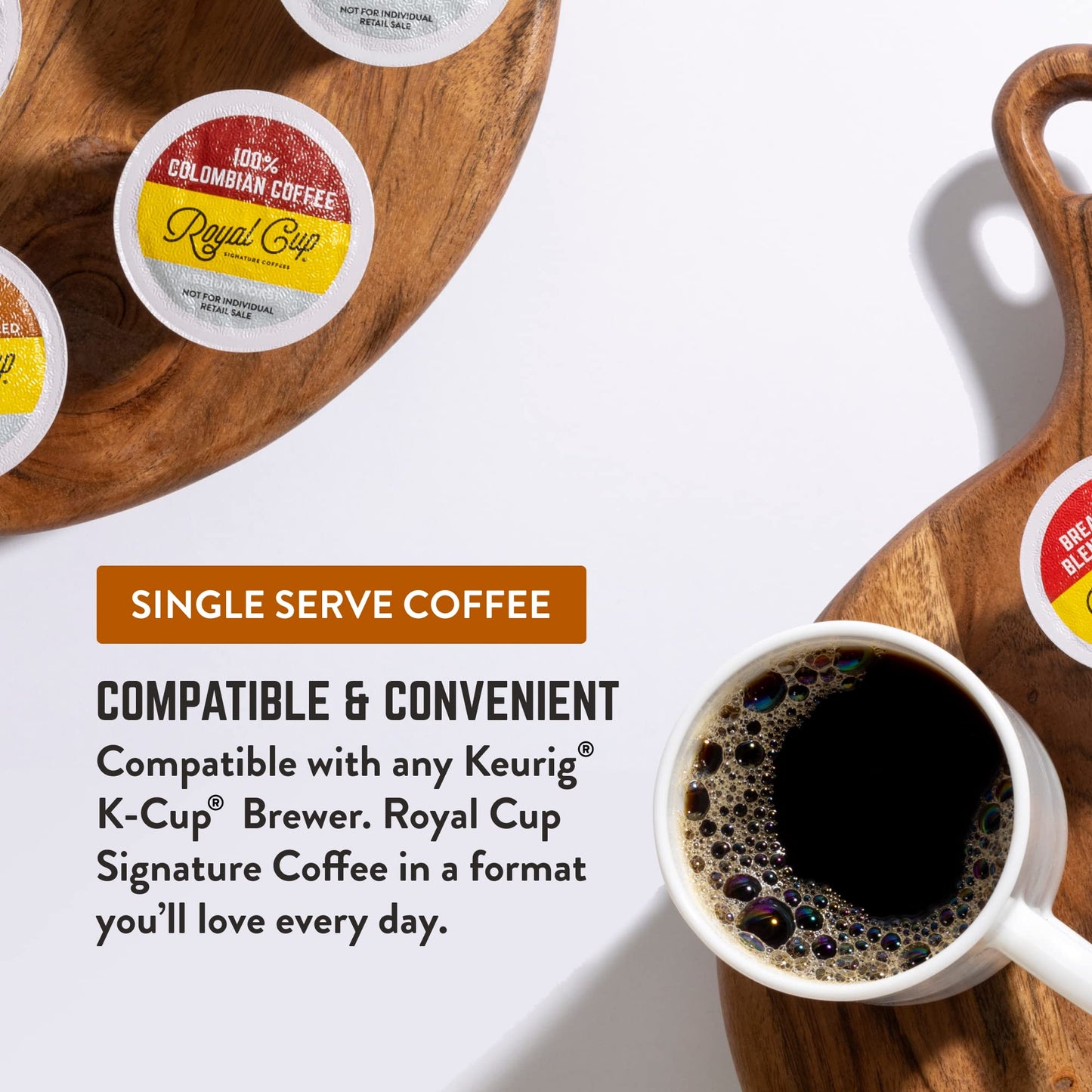 ROYAL CUP SIGNATURE Coffee compact pieces - 100% Colombian Medium Roast - 24 Count