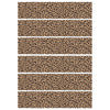 6pcs Leopard Print Edible Cake Border Strips, 28x6.2cm/11x2.44in Glutinous Rice Paper Cheetah Image Sheet Jaguar Wrap Side Toppe