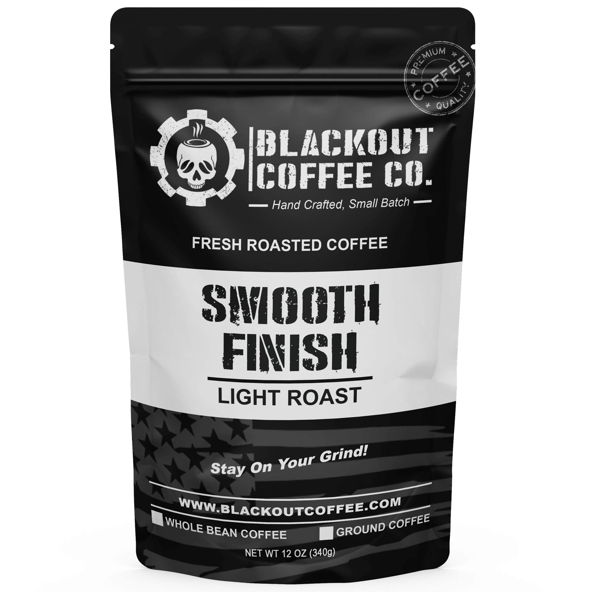 Blackout Coffee Co. Light Roast Arabica Beans, Ground or Whole Bean, 12 oz Bag