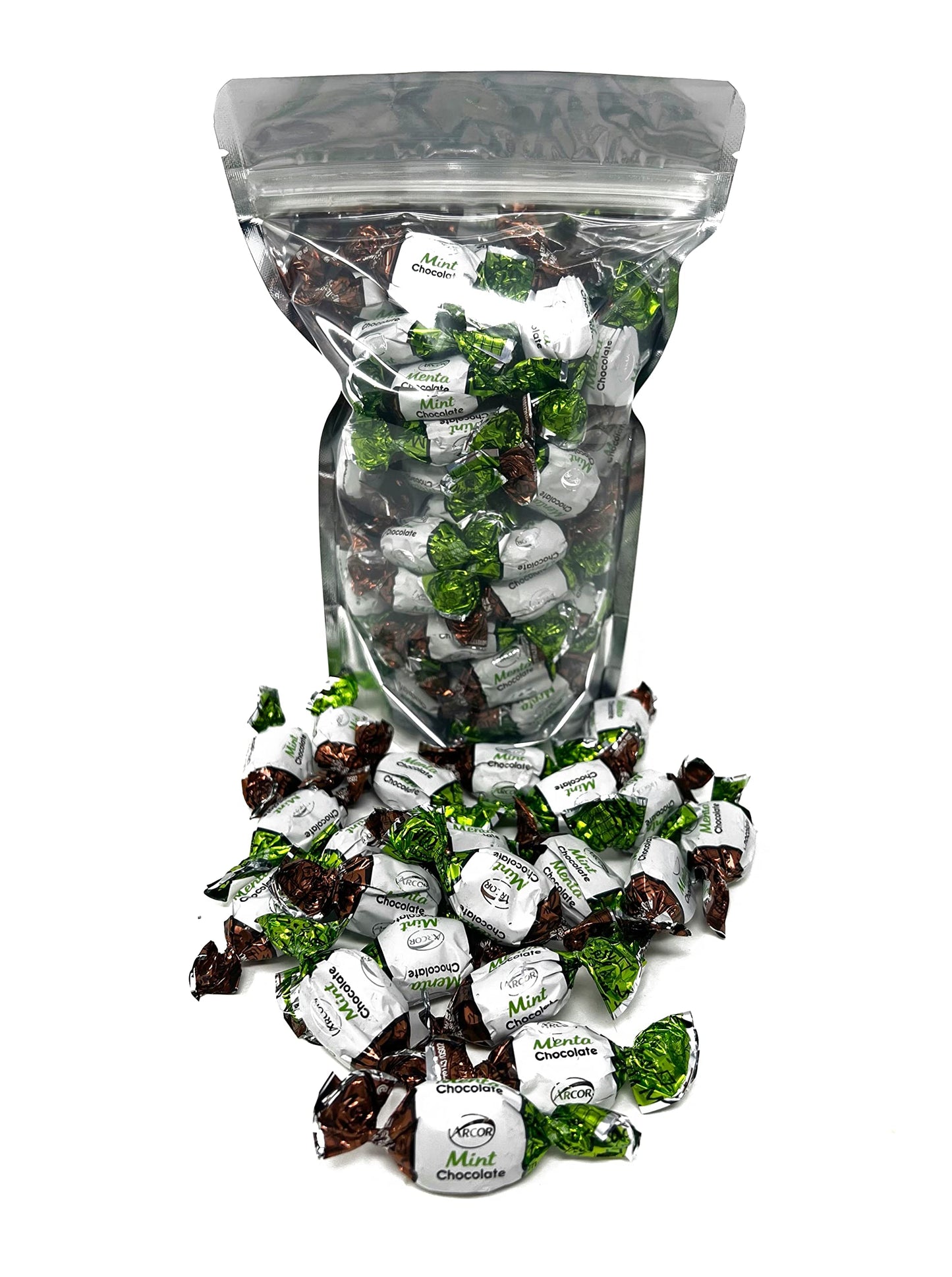 Assortit Chocolate Filled Mints - Hard Candies - 1 lb - Individually Wrapped - Refreshing After Dinner Treat - White