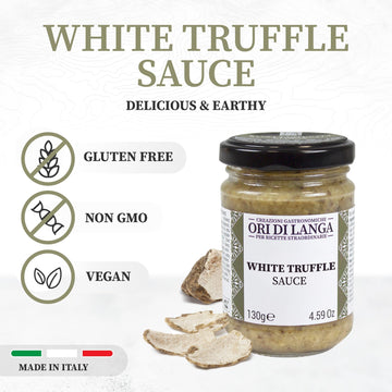Alba White Truffle Sauce - Gourmet Truffle Pasta Sauce Made With Mushrooms & White Truffles Foraged In Italy, All Natural Vegan