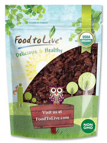 Organic Sultana Raisins, 1.5 Pounds - Non-GMO, Unsweetened, Unsulfured, Lightly Coated with Organic Sunflower Oil, Vegan, Paleo 