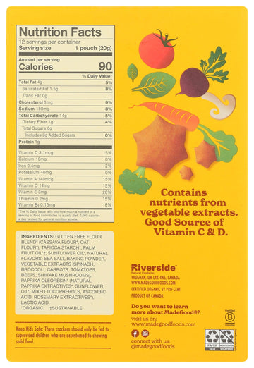 Madegood Organic Cheddar Star Puffed Crackers Multipack, 8.4 Oz
