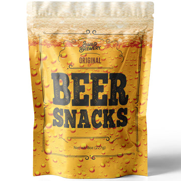 Swag Brewery Beer Snacks Nuts Bar Mix - 8 Ounce - Smoked Almonds, Pretzels, Honey Roasted Peanuts, Spicy Peanuts, Toffee Peanuts