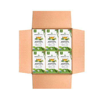 Miracle Tree - 6 Count of Organic Moringa Superfood Tea, 25 Individually Sealed Tea Bags, Green Tea (Keto, Detox, Energy/Immunit