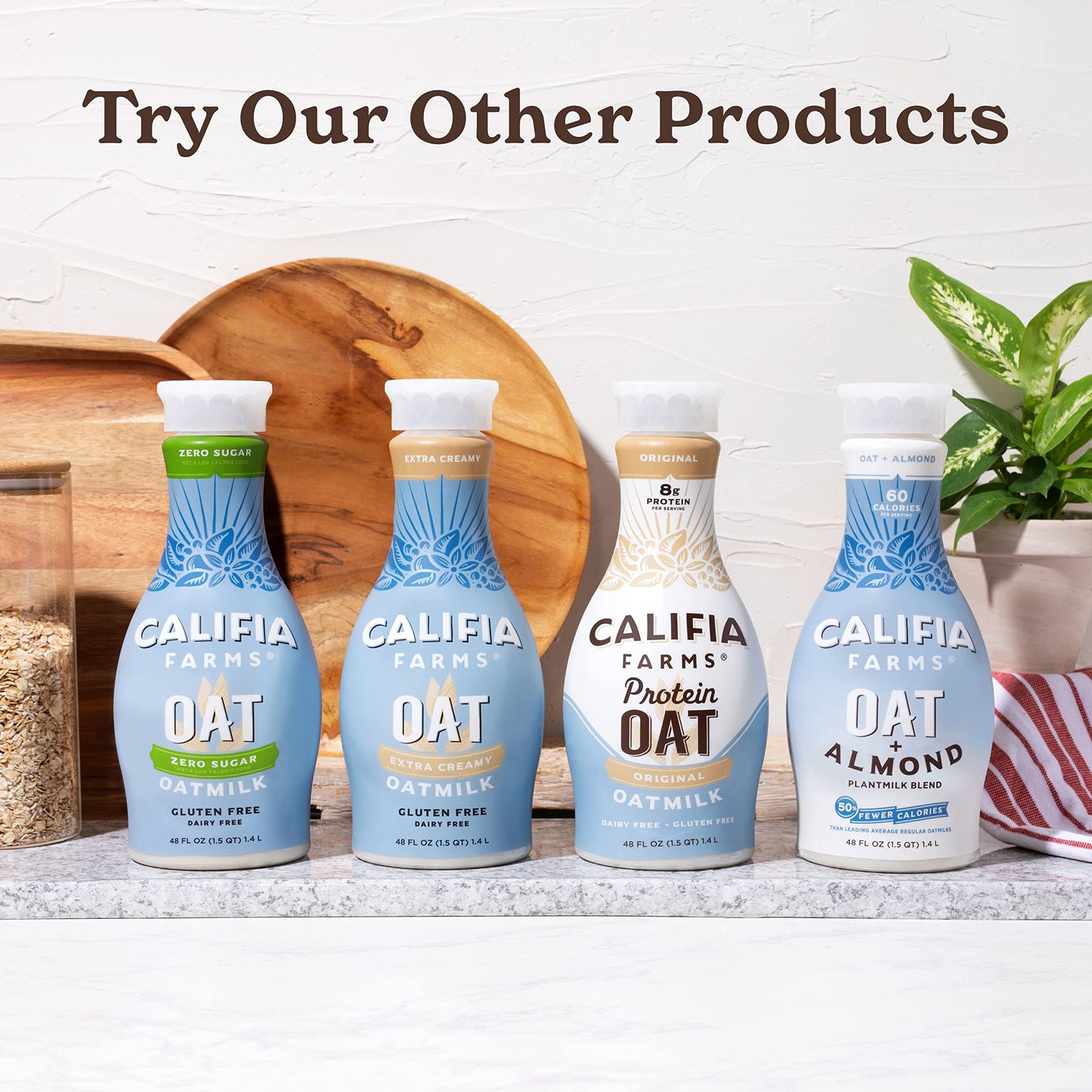 Califia Farms - Extra Creamy Oat Milk, 48 Oz, Dairy Free, Plant Based, Vegan, Gluten Free, Non GMO, High Calcium, Smoothie, Oatm
