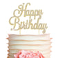 Crystal Creations Happy Birthday Cake Topper - Premium Gold Metal with Rhinestones - 1 Count