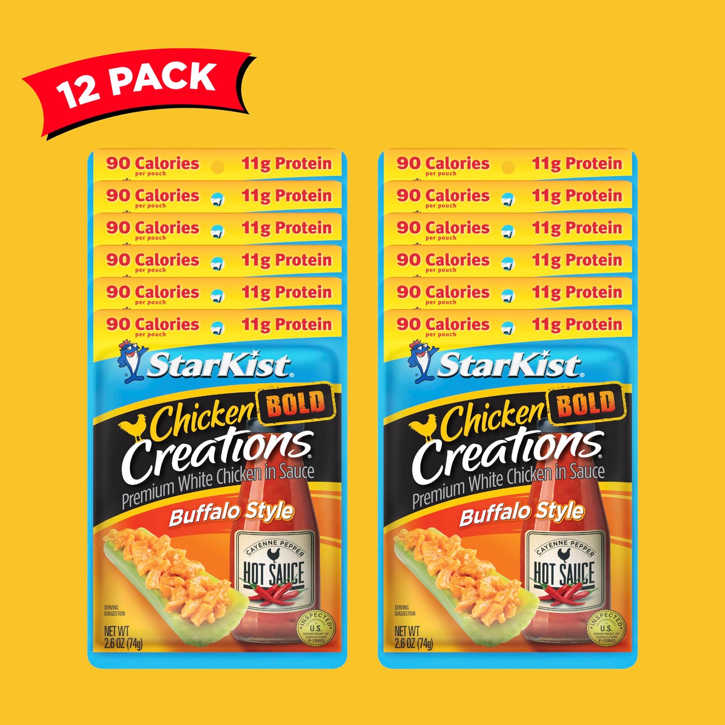 StarKist Chicken Creations BOLD Buffalo Style, 2.6 oz Pouch, Pack of 12, Other Color
