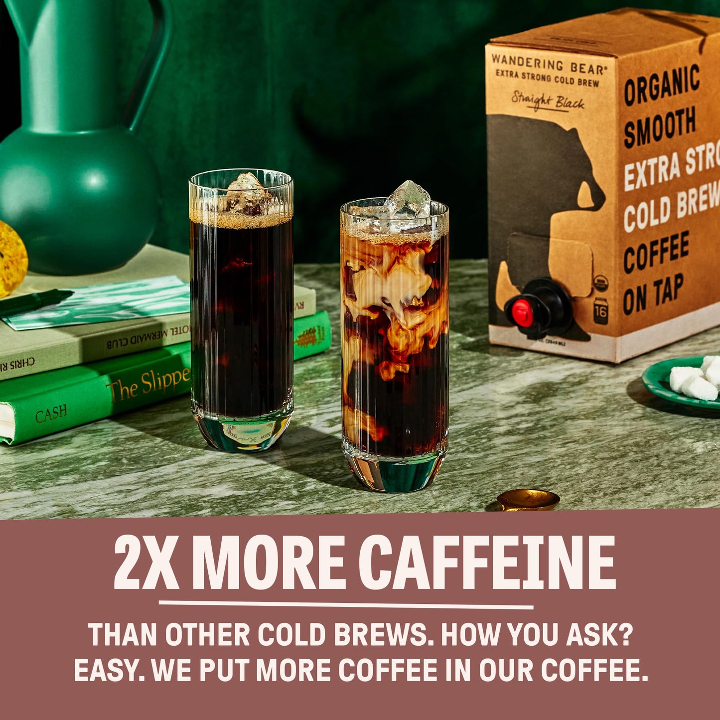 Wandering Bear Cinnamon Cold Brew Coffee On Tap, Iced Coffee, 96 Fl Oz - Extra Strong, Smooth, Unsweetened, Shelf-Stable, Ready