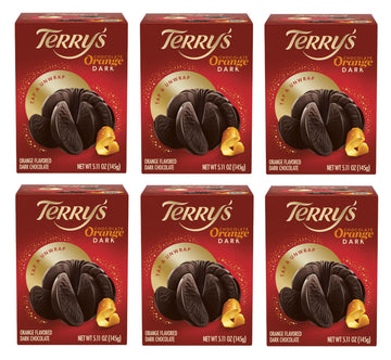 Terrys Dark Chocolate Oranges - Pack of 6-5.11 oz Per Orange of Delicious Tasting Chocolate - Stocking Stuffer and Party Favors - Great for Sharing with Friends and Family