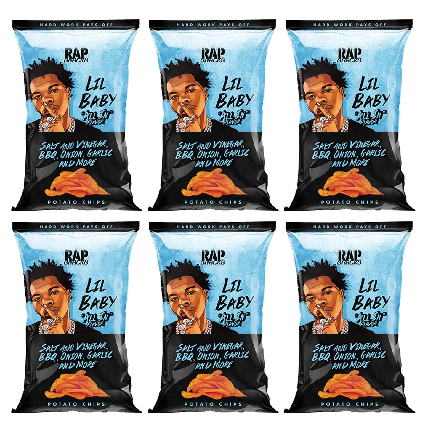 Rap Snacks Lil Baby All In Potato Chips 2.5 Oz Bags-Pack Of 6
