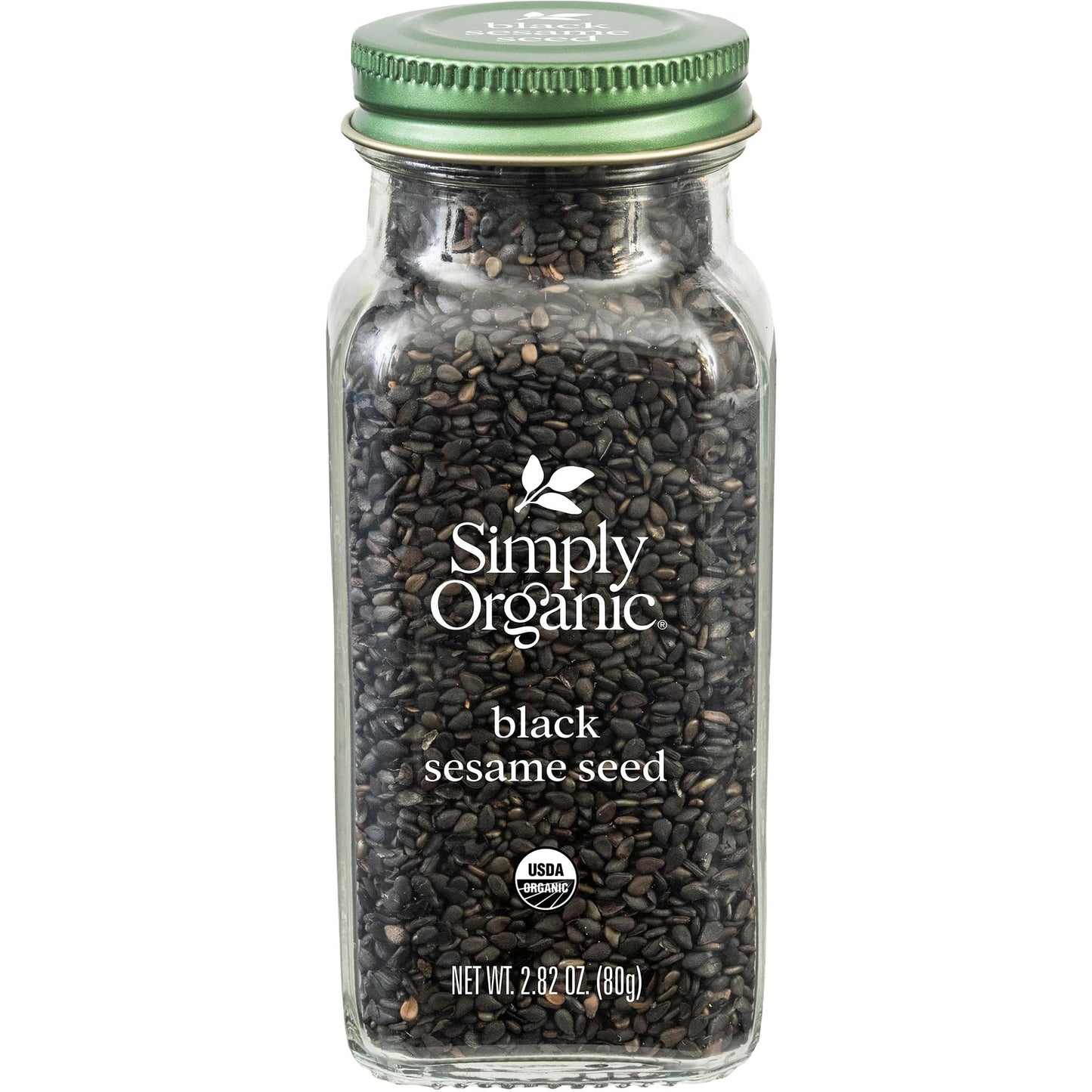 Simply Organic Black Whole Sesame Seed, 3.28-Ounce Jar, Pure, Organic, Un-Hulled, Crunchy, Nutty Umami Flavor, Toasty & Smoky