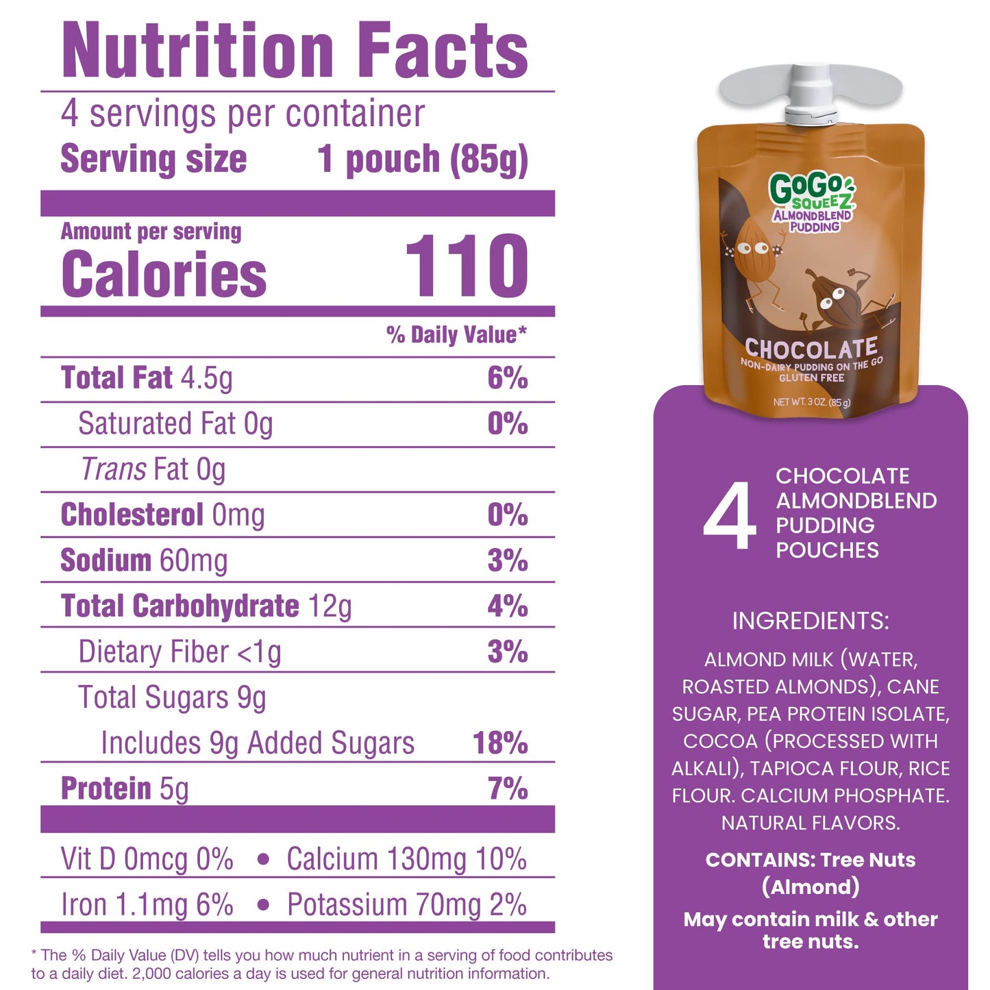 Gogo Sqz Choc Pudding ( 6 X 4 Pack )