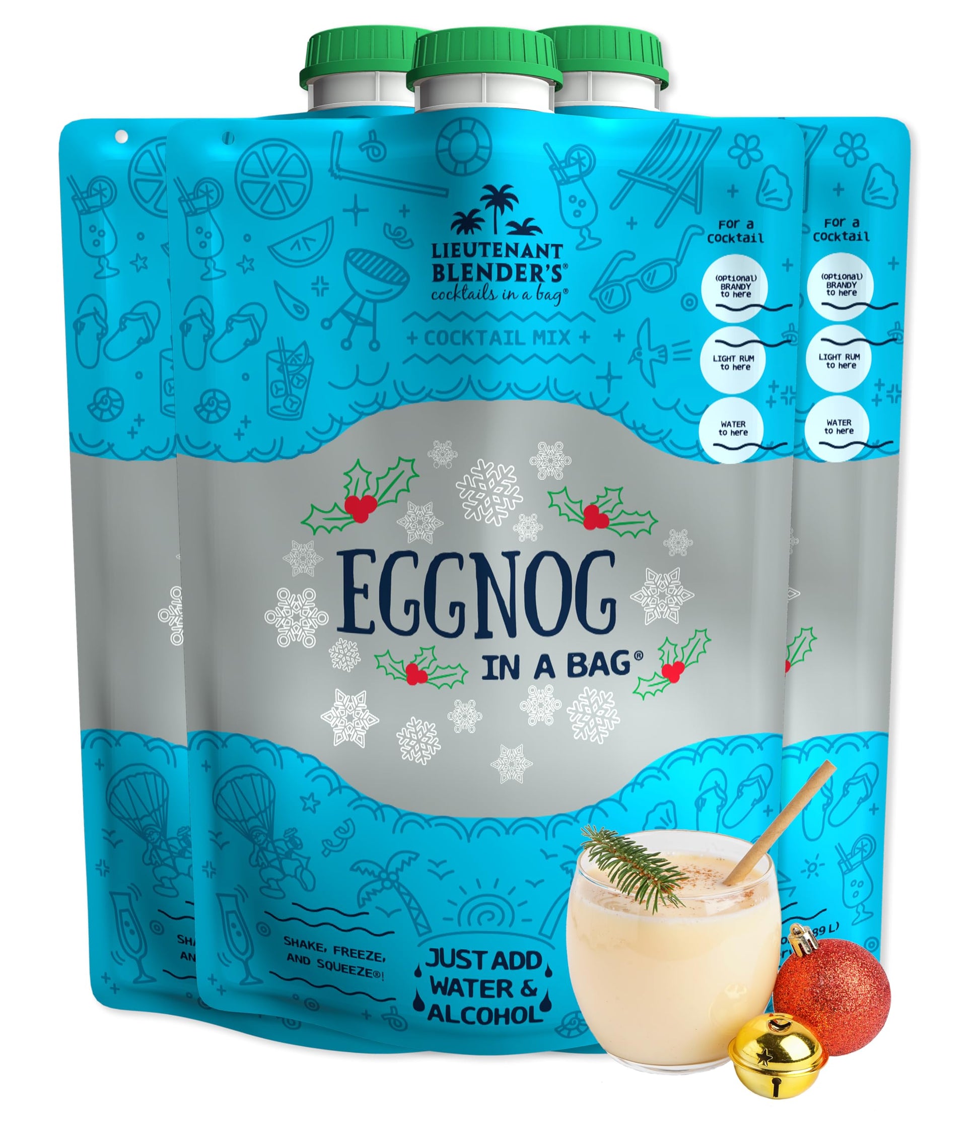 Lt. BlenderS All Natural Eggnog Drink Mix For Festive Holidays  Creamy Non-Beverage-Style Eggnog Mixed Flavor Mix  Easy To Make  16 Servings In A Resealable Bag (Pack Of 3)