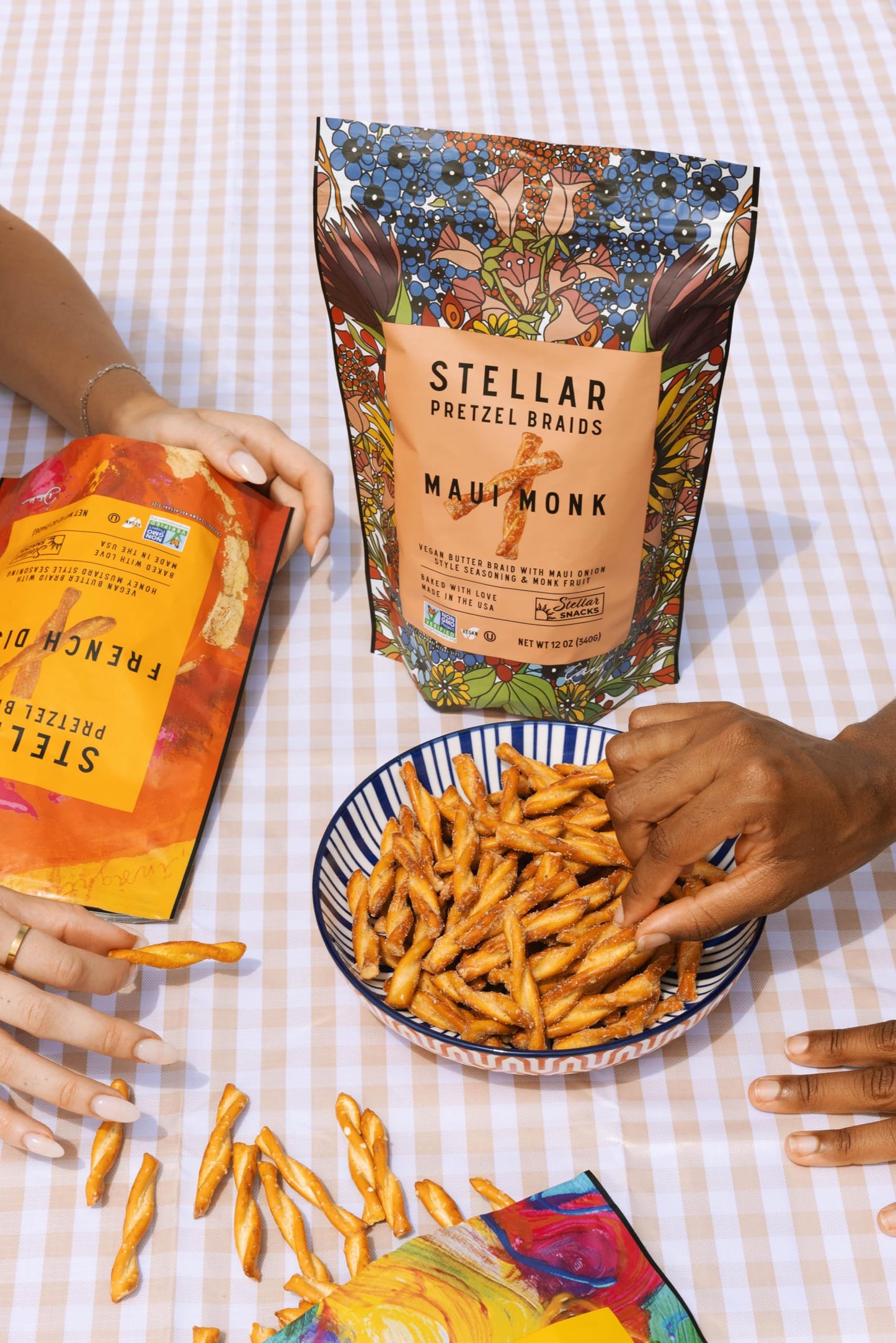 STELLAR SNACKS Pretzel Braids Variety Pack, 4 Flavors, 12 Oz, Vegan, Kosher, Non-GMO, Healthy Snack