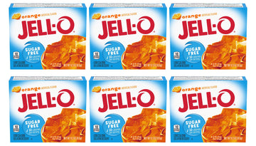 Jell-O Orange Gelatin Dessert Mix, 0.3 oz Boxes, Pack of 6