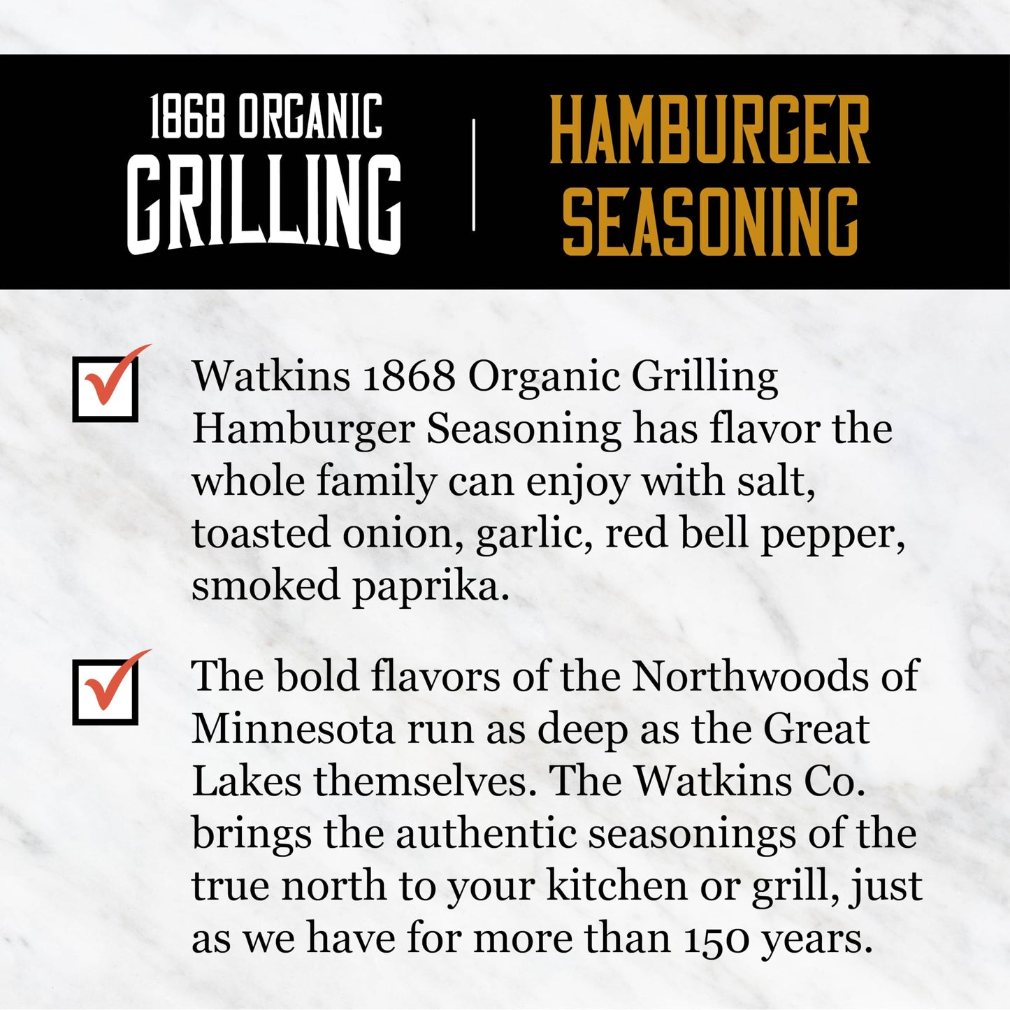 Watkin'S Organic Premium Grilling Hamburger Seasoning, 9.1 Oz