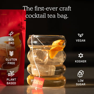 SAYSO Cocktail Tea Bags - Instant Mixers - All Natural Ingredients - Low Calorie, Low Sugar