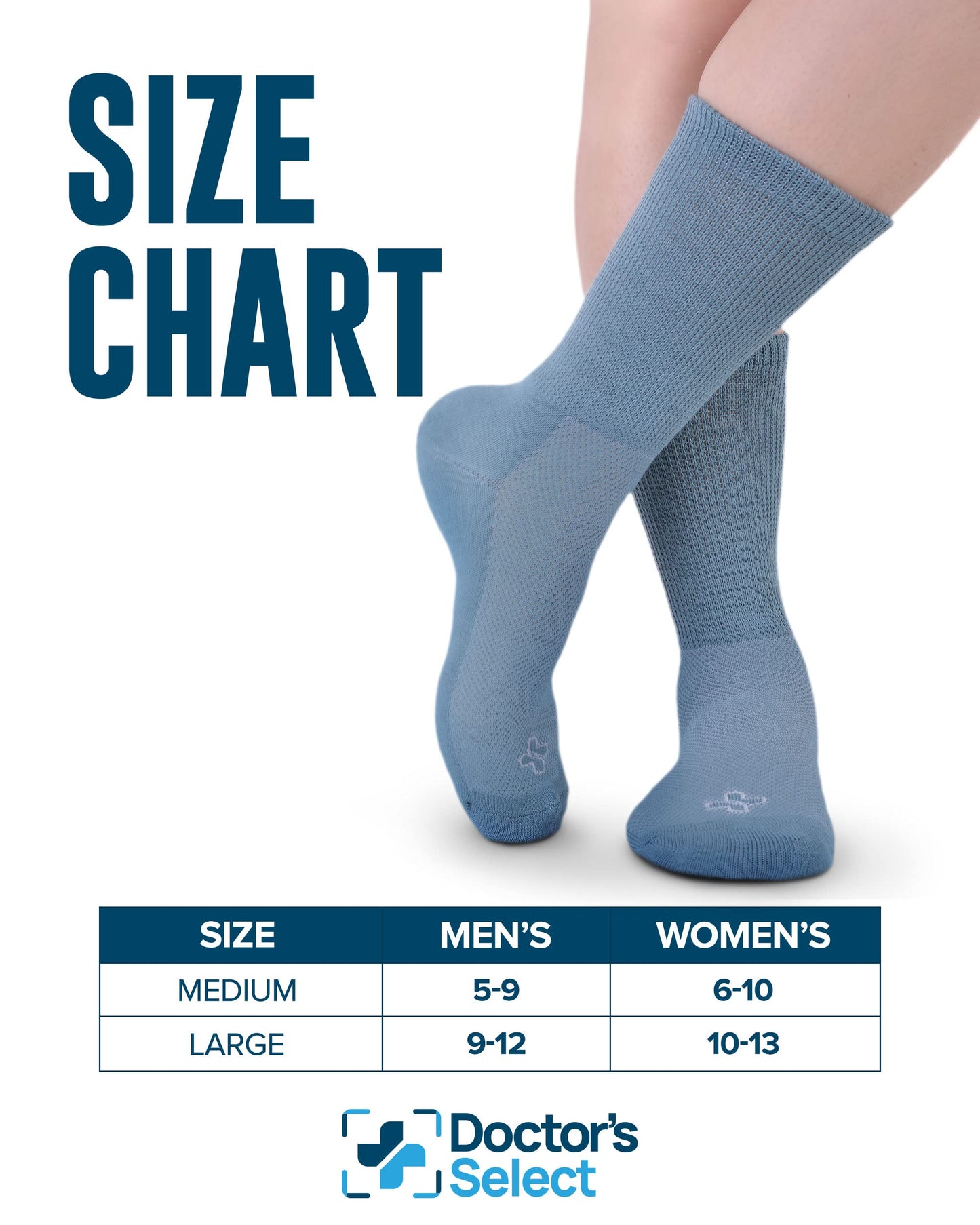 Doctor'S Select Diabetic Socks For Women And Men - 4 Pairs Non Binding Socks | Diabetic Socks Women | Womens Diabetic Socks