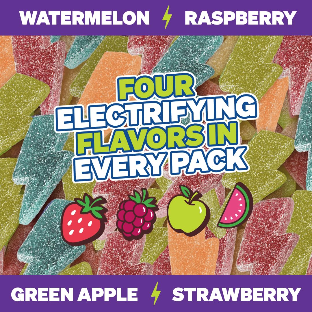 Feastables Mrbeast Strikes Sour Candy  Mixed Gummies With Watermelon  Green Apple  Strawberry  and Raspberry Flavors  Candy for mature-themeds & Kids as Snacks or Dessert  Made With Fairtrade Sugar  12CT
