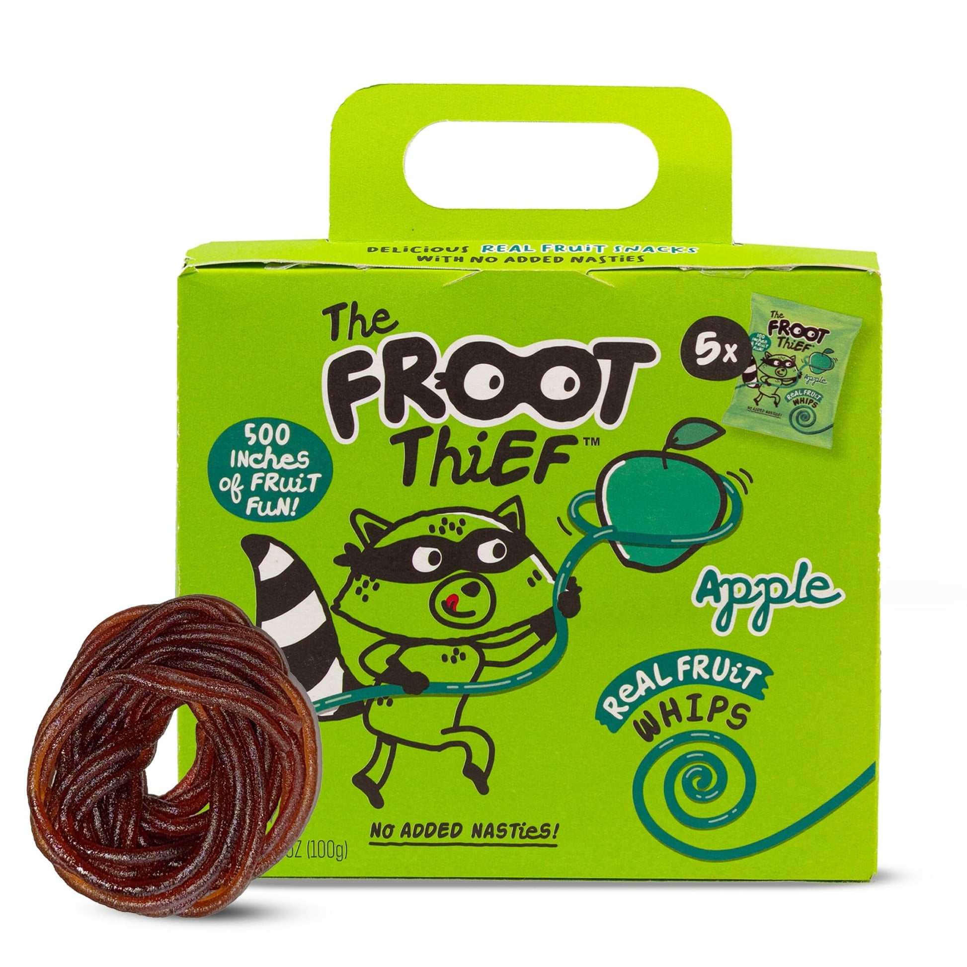 The FROOT Thief Real Fruit Snack Whips, Apple, Nut Free, Perfect for School Lunches and Snacks, Individual Bags Kids Snacks, 5 P