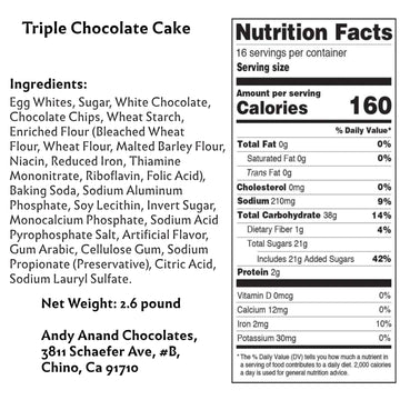 Andy Anand Exquisite 9'' Triple Chocolate Cake, Amazing-Delicious-Decadent Gourmet Food Made Fresh, Birthday, Valentine, Christm