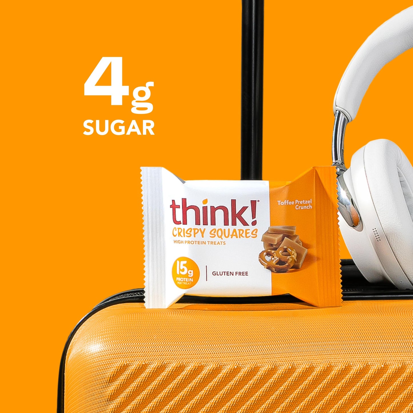 think! High Protein Crispy Squares Toffee Pretzel Crunch Treat - 10 Count Pack