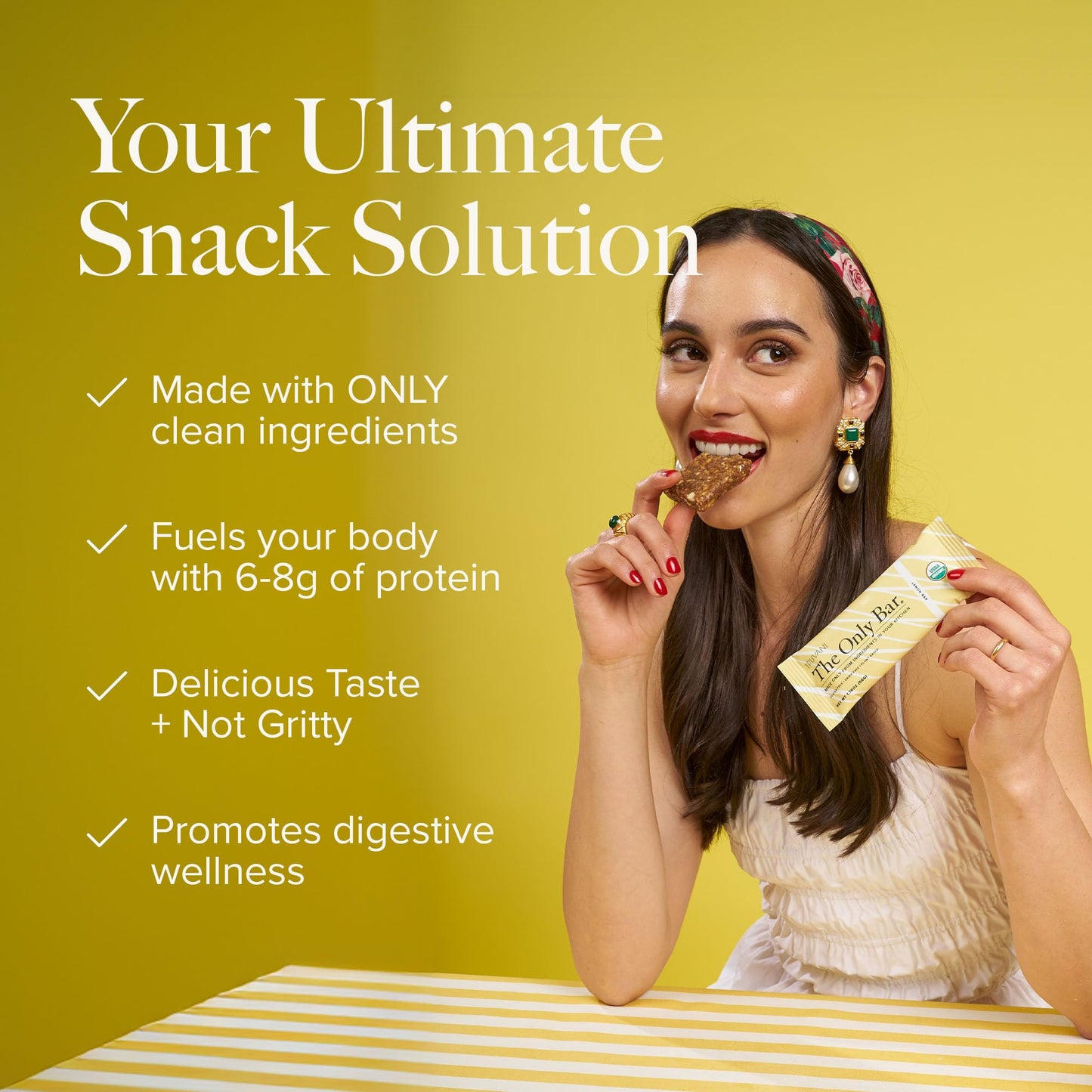 Truvani Plant Based Snack Bars | Lemon Bar 1 Pack | 6G Protein | Usda Organic And Vegan | The Only Bar | Dairy, Soy, And Gluten