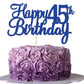 Gyufise 1Pc Happy 45Th Birthday Cake Topper Blue Glitter 45Th Birthday Cake Pick Cheers To 45 Years Old Forty Five Fabulous Cake
